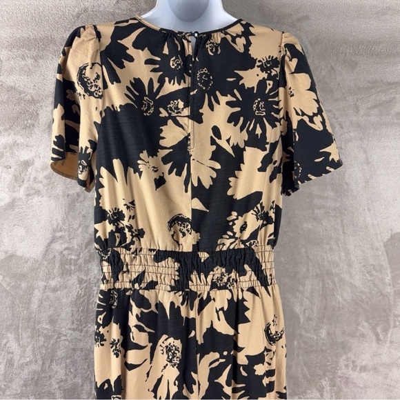 Anthropologie The Somerset Jumpsuit Womens Size Medium Tan Black Boho Classy - Picture 8 of 9